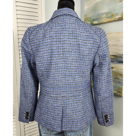 Talbots Wool Blend Blazer – Aberdeen Blue Black Houndstooth Size 2 Preppy - Picture 4 of 9